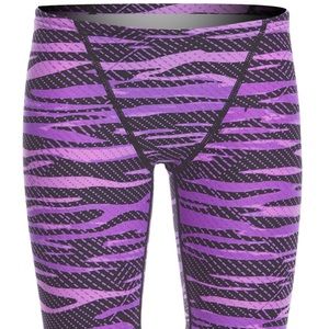 TYR swim trunks spandex boys purple zebra